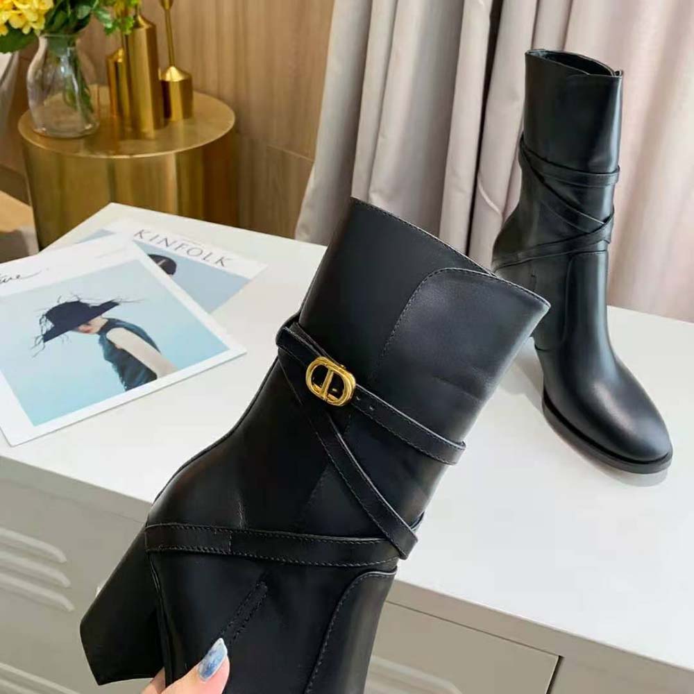 Dior Women Dior Empreinte Heeled Ankle Boot Black Soft Calfskin in 7cm Heel - image 4
