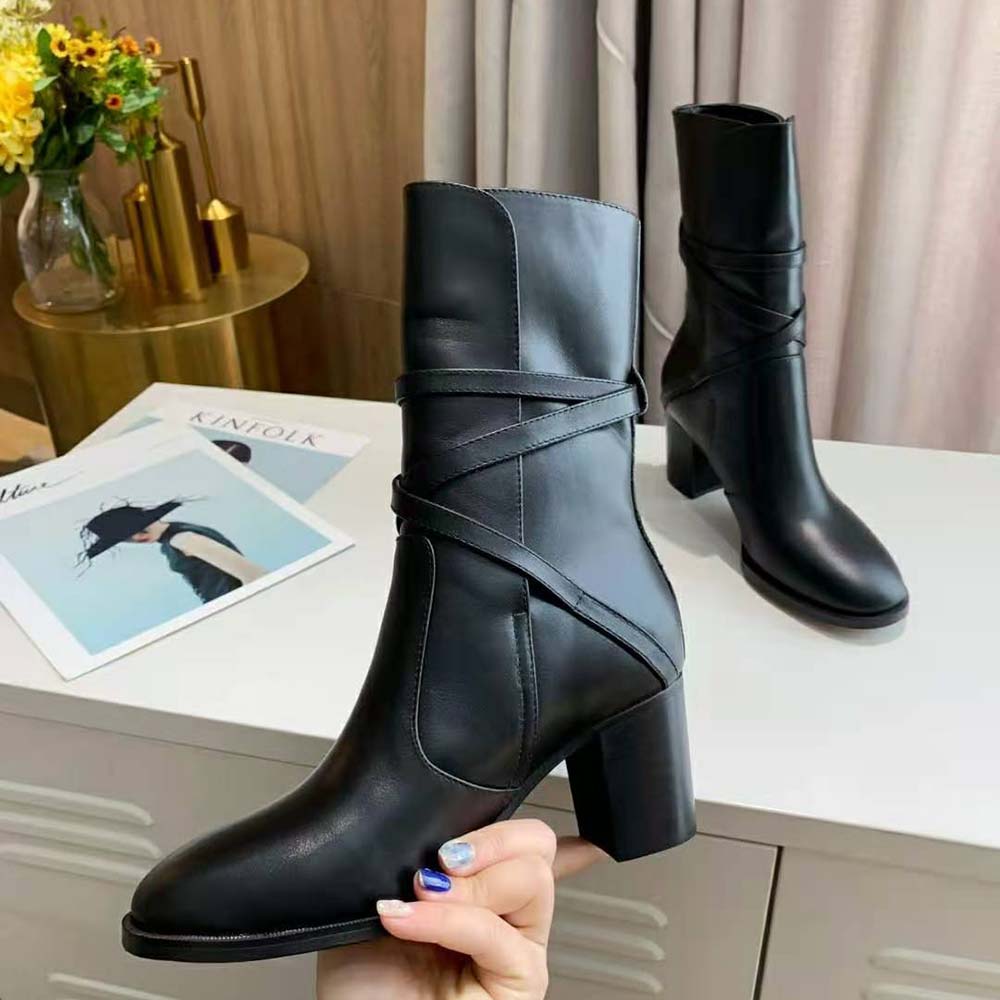 Dior Women Dior Empreinte Heeled Ankle Boot Black Soft Calfskin in 7cm Heel - image 5