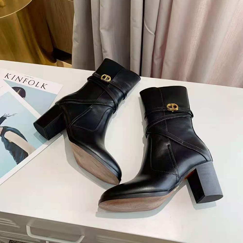 Dior Women Dior Empreinte Heeled Ankle Boot Black Soft Calfskin in 7cm Heel - image 7