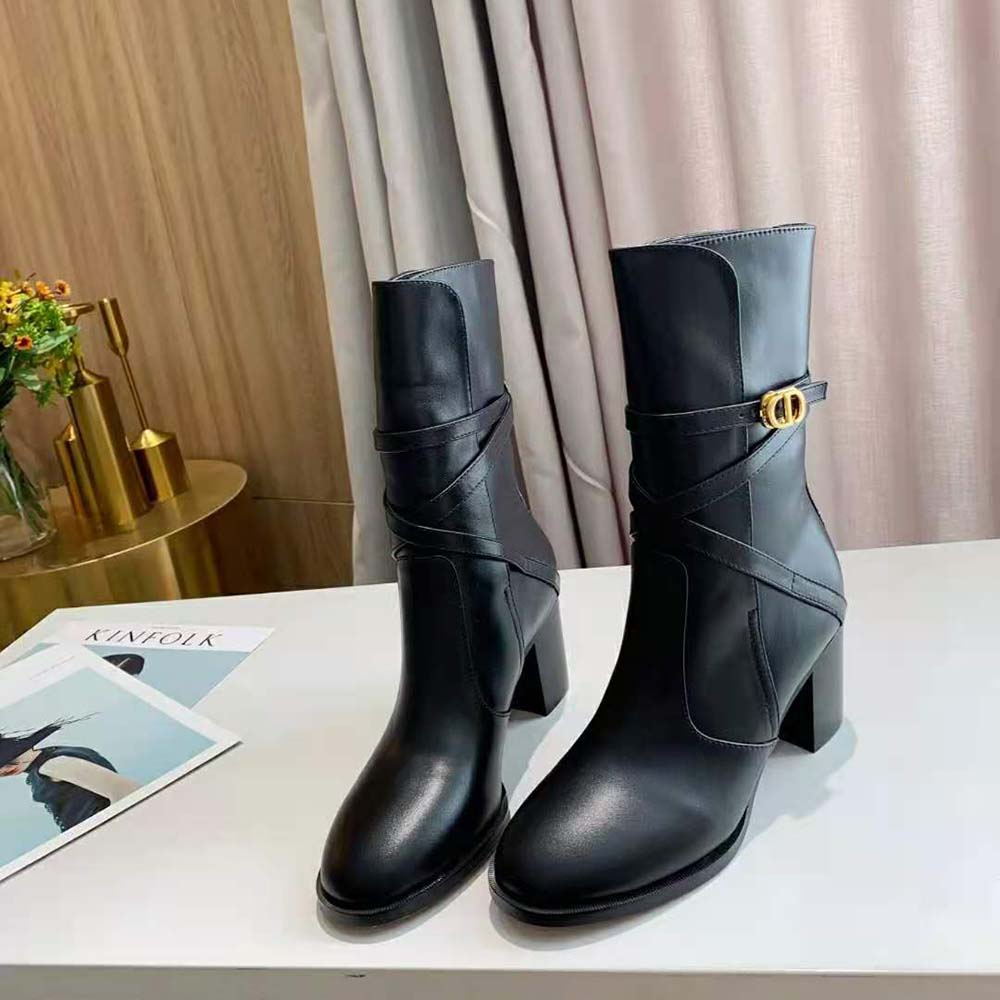 Dior Women Dior Empreinte Heeled Ankle Boot Black Soft Calfskin in 7cm Heel - image 8