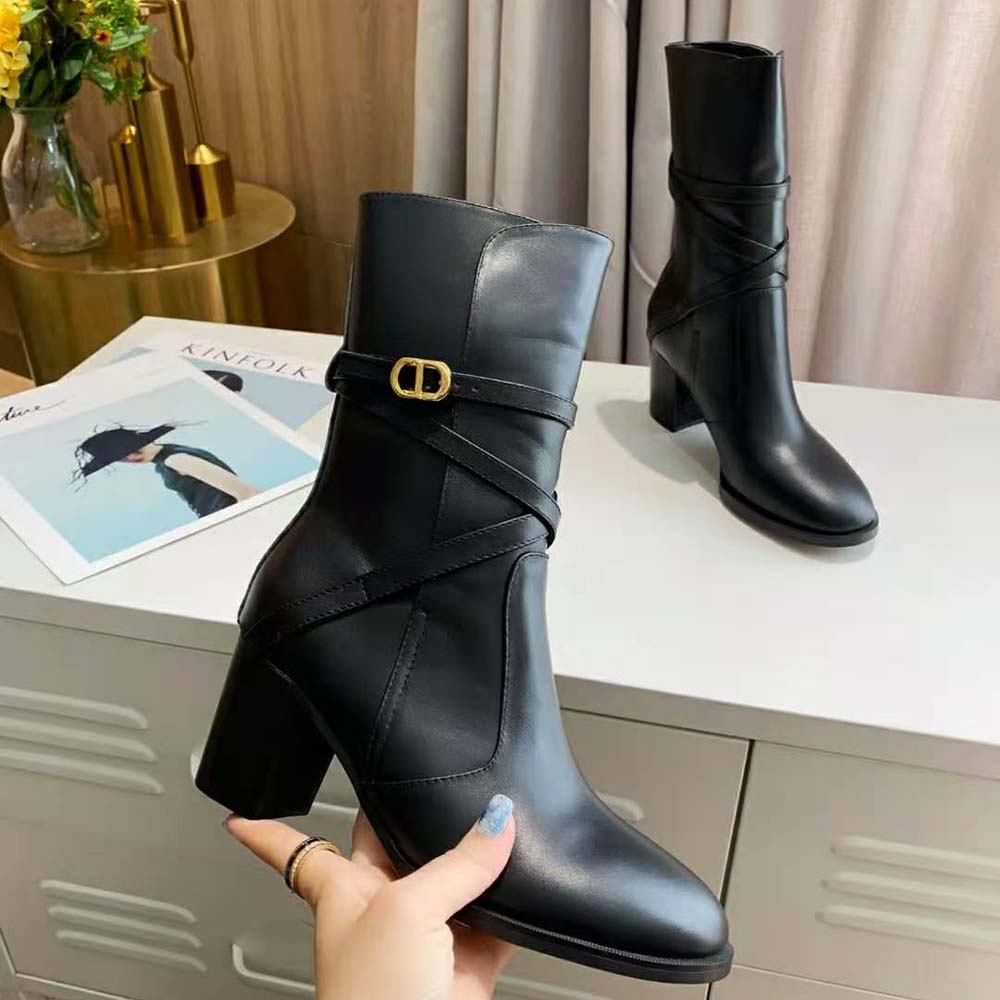 Dior Women Dior Empreinte Heeled Ankle Boot Black Soft Calfskin in 7cm Heel - image 9