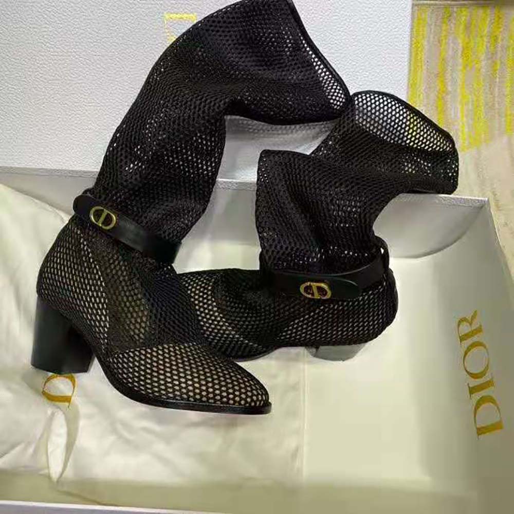 Dior Women Dior Empreinte Heeled Boot Black Mesh Calfskin - image 5