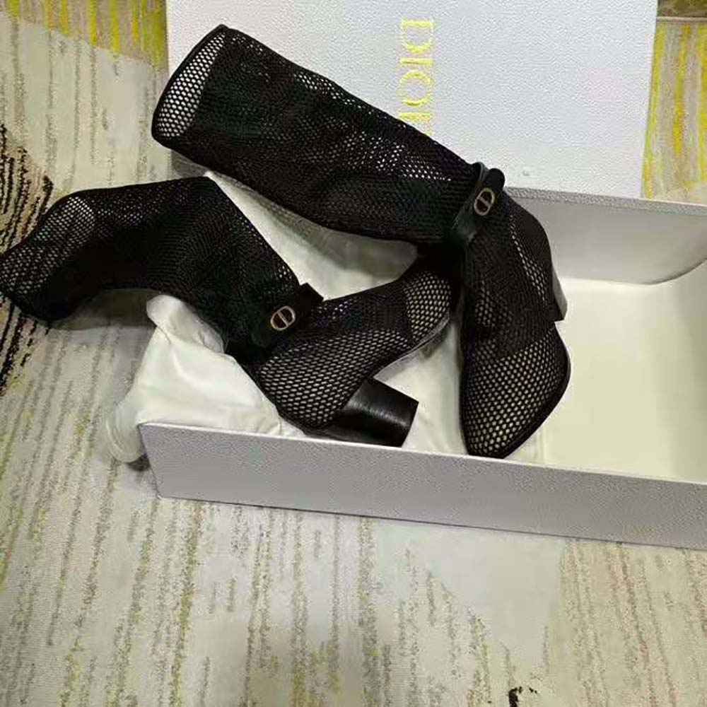 Dior Women Dior Empreinte Heeled Boot Black Mesh Calfskin - image 6
