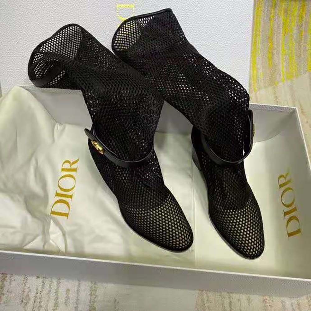 Dior Women Dior Empreinte Heeled Boot Black Mesh Calfskin - image 7