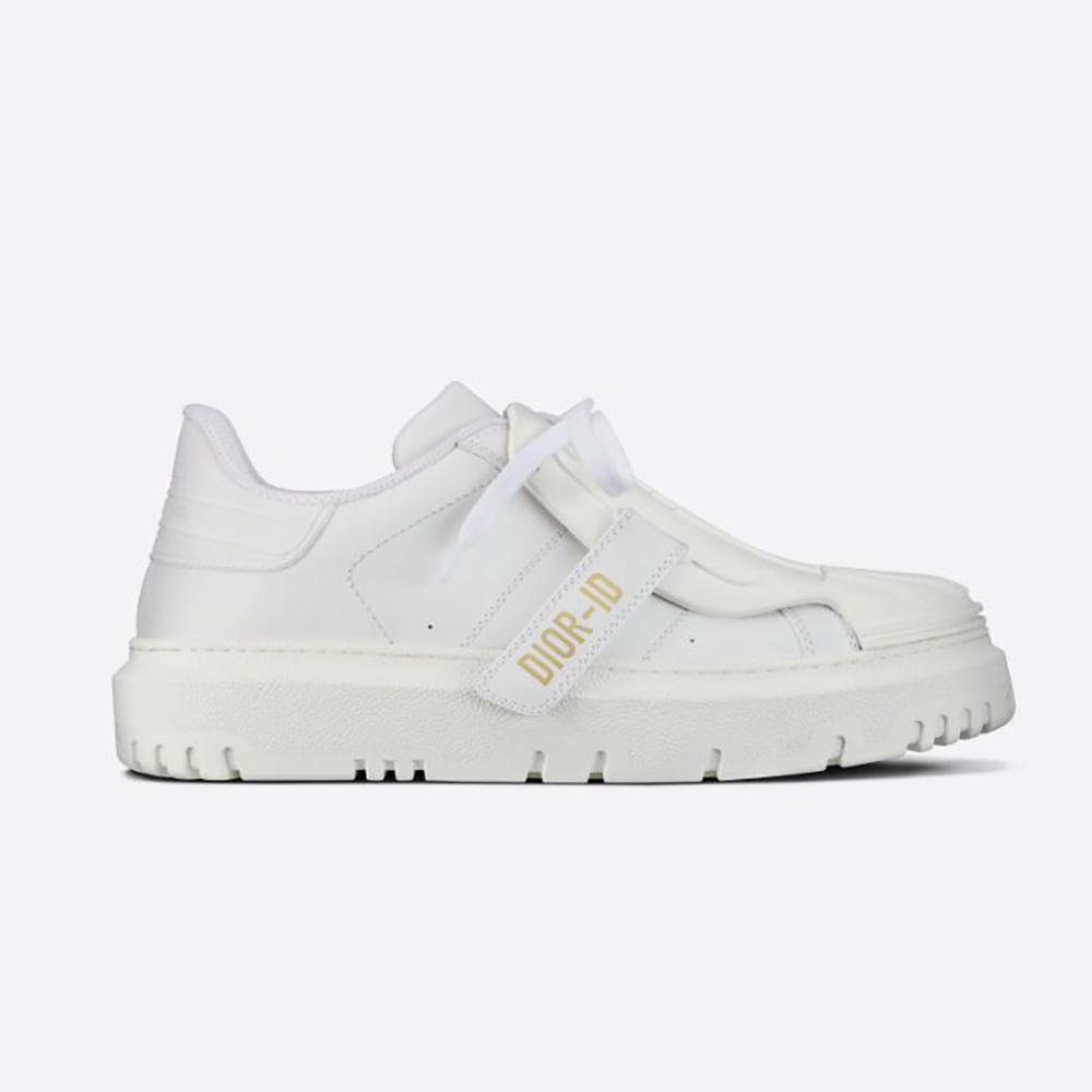 Side view of Dior Women Dior-Id Sneaker White Rubber and Calfskin