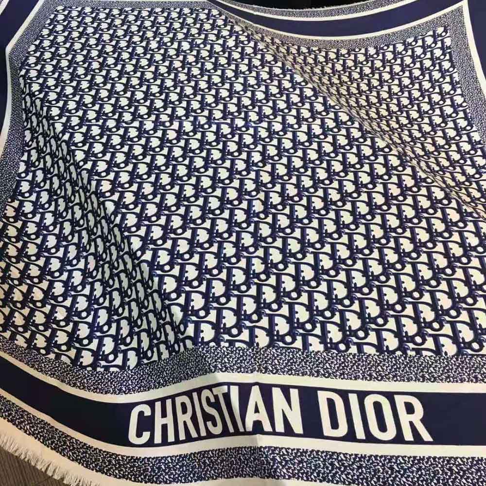 Dior Women Dior Oblique Square Scarf Navy Blue Silk Twill - image 4