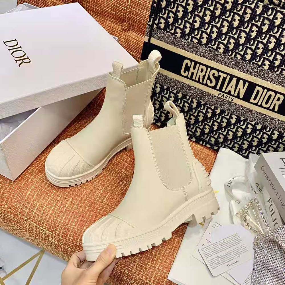 Dior Women Dioriron Ankle Boot Ecru Rubber and Calfskin - image 4