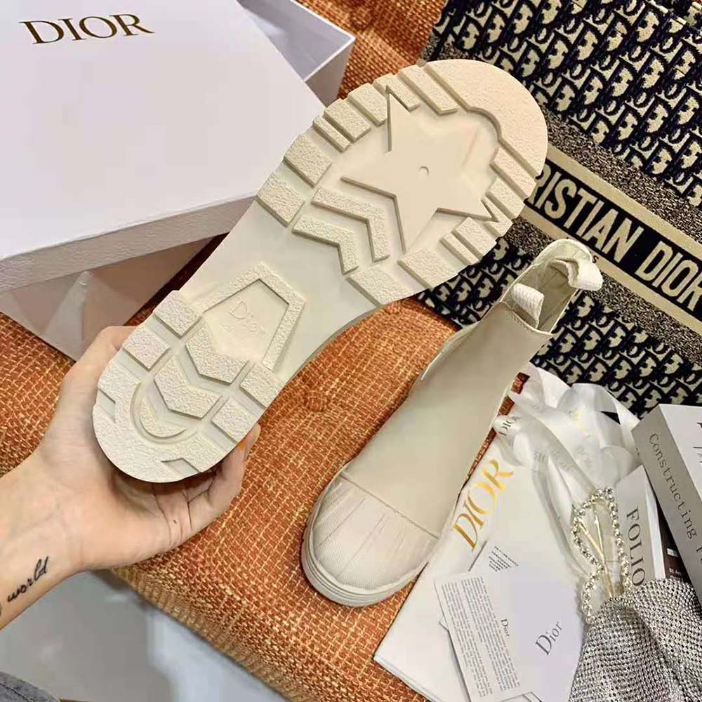 Dior Women Dioriron Ankle Boot Ecru Rubber and Calfskin - image 8