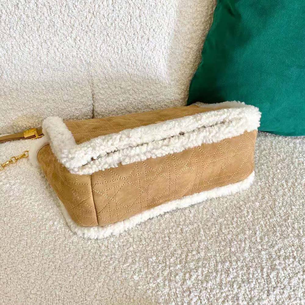 Dior Women Large 30 Montaigne Soft Bag Camel-Colored Shearling - image 5