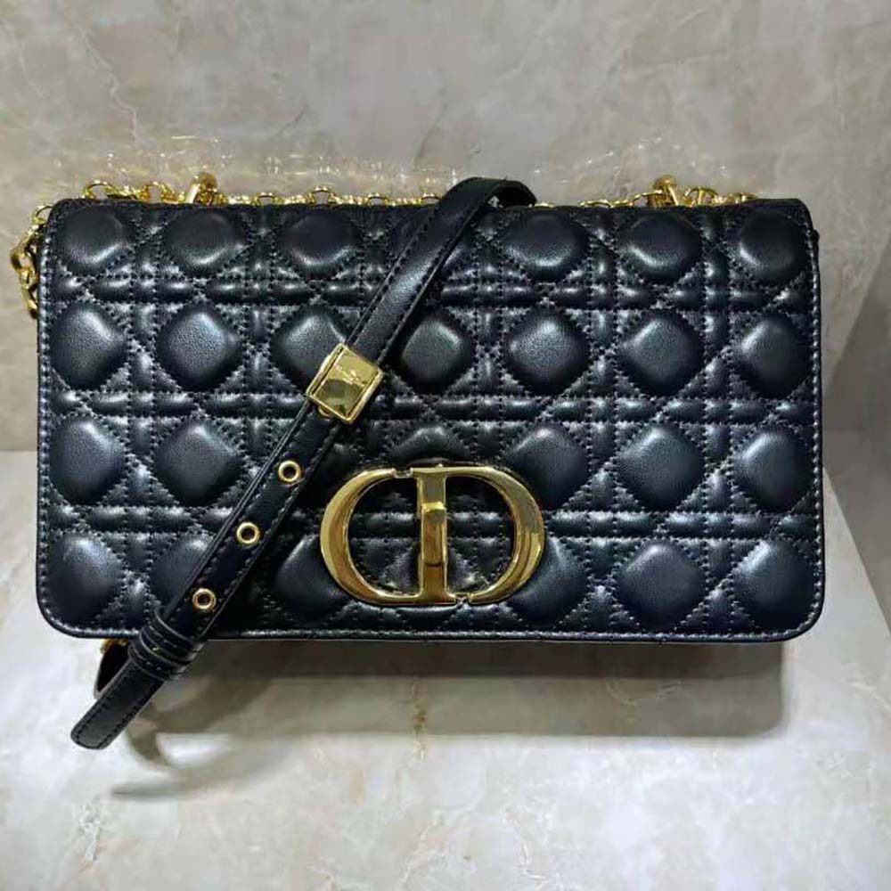 Dior Women Large Dior Caro Bag Black Soft Cannage Calfskin - image 4