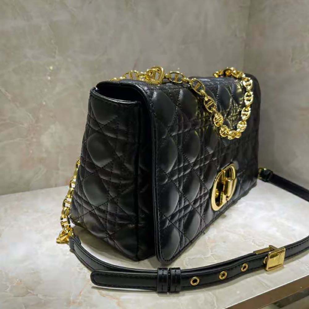 Dior Women Large Dior Caro Bag Black Soft Cannage Calfskin - image 5