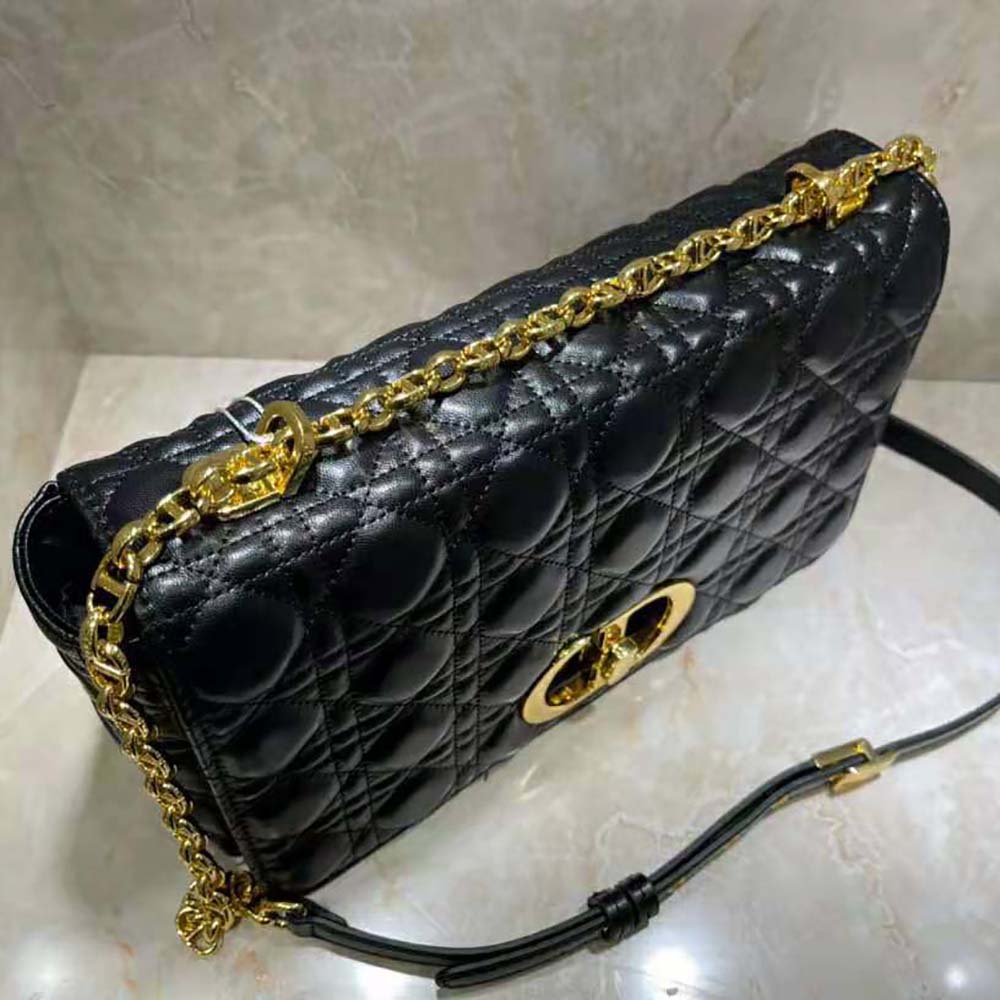 Dior Women Large Dior Caro Bag Black Soft Cannage Calfskin - image 6