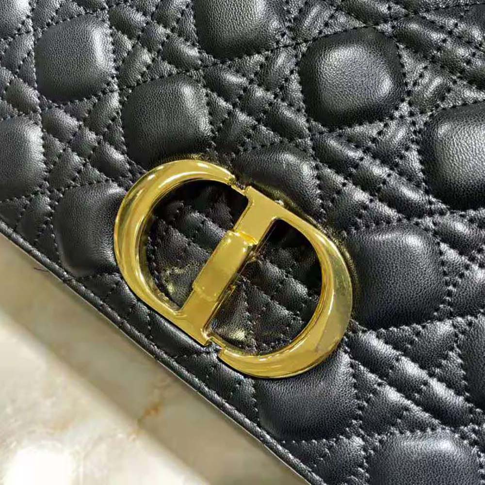 Dior Women Large Dior Caro Bag Black Soft Cannage Calfskin - image 9