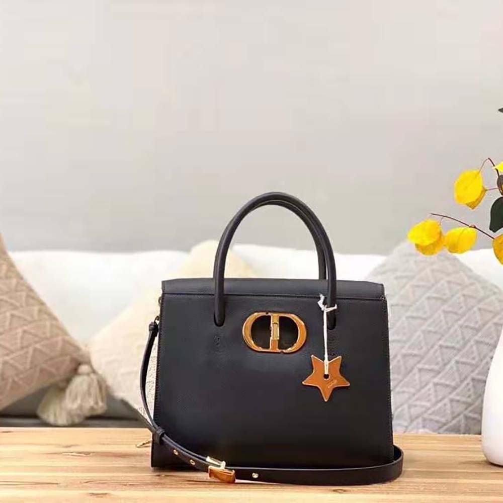 Close-up of silver hardware on Dior Women Large ST Honore Tote