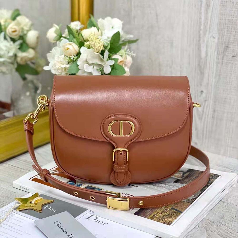 Close-up of buckle and silver-tone hardware on Dior Bobby Bag