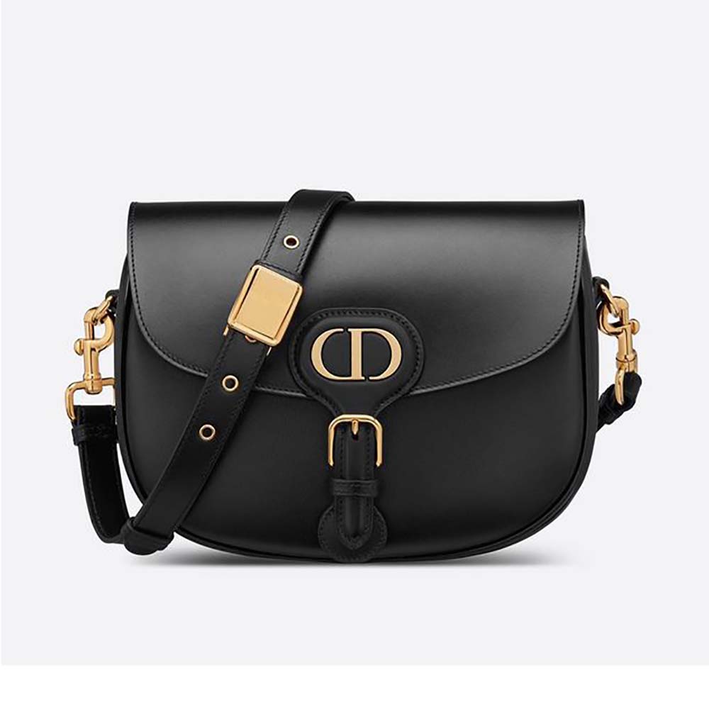 Dior Women Medium Dior Bobby Bag Denim Box Calfskin-Black