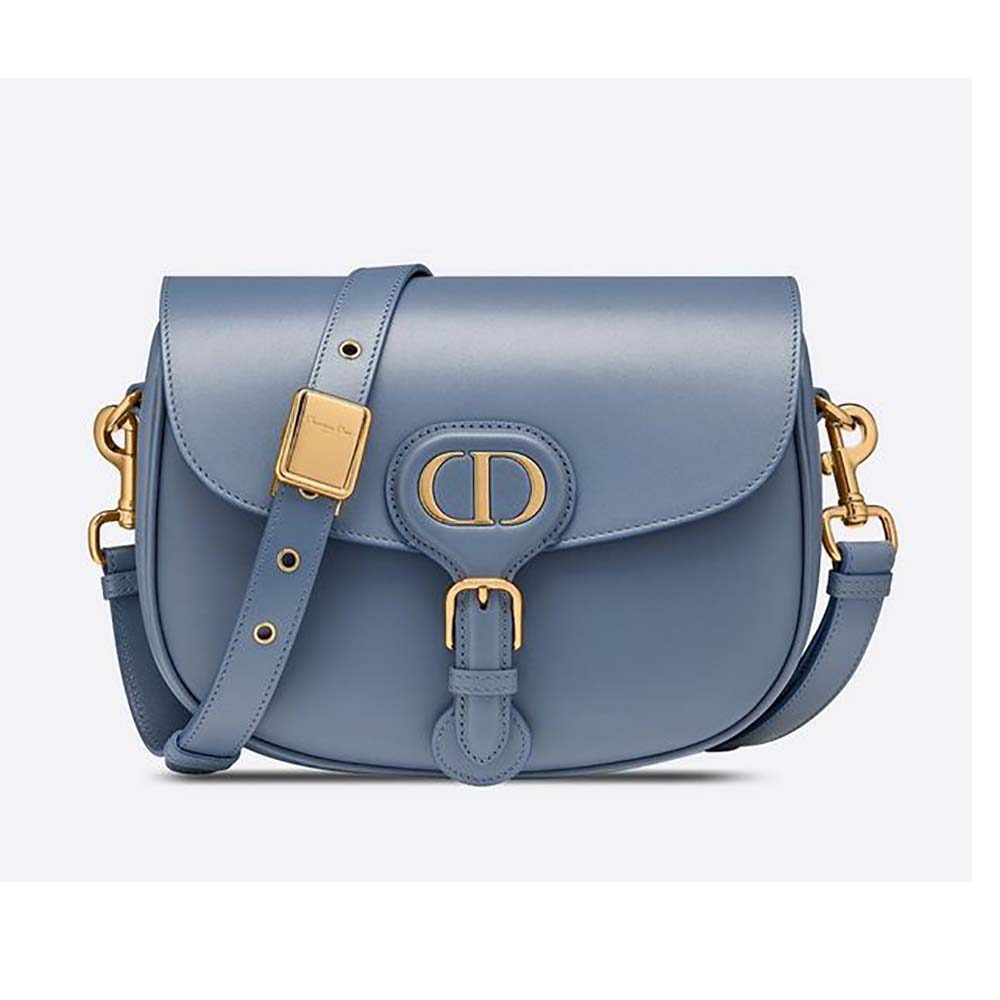 Dior Women Medium Dior Bobby Bag Denim Box Calfskin-Blue
