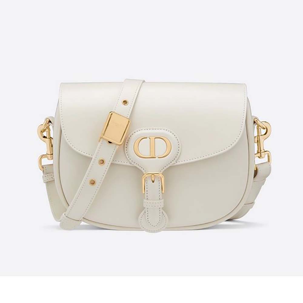 Dior Women Medium Dior Bobby Bag Denim Box Calfskin-White