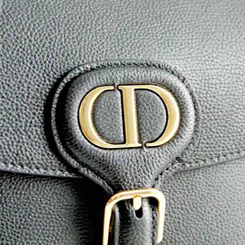 Dior Women Medium Dior Bobby Bag Grained Calfskin with Whipstitched Seams-Black - image 8