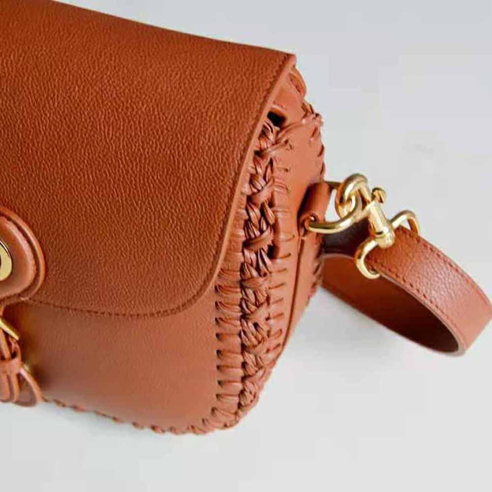Dior Women Medium Dior Bobby Bag Grained Calfskin with Whipstitched Seams-Brown - image 8