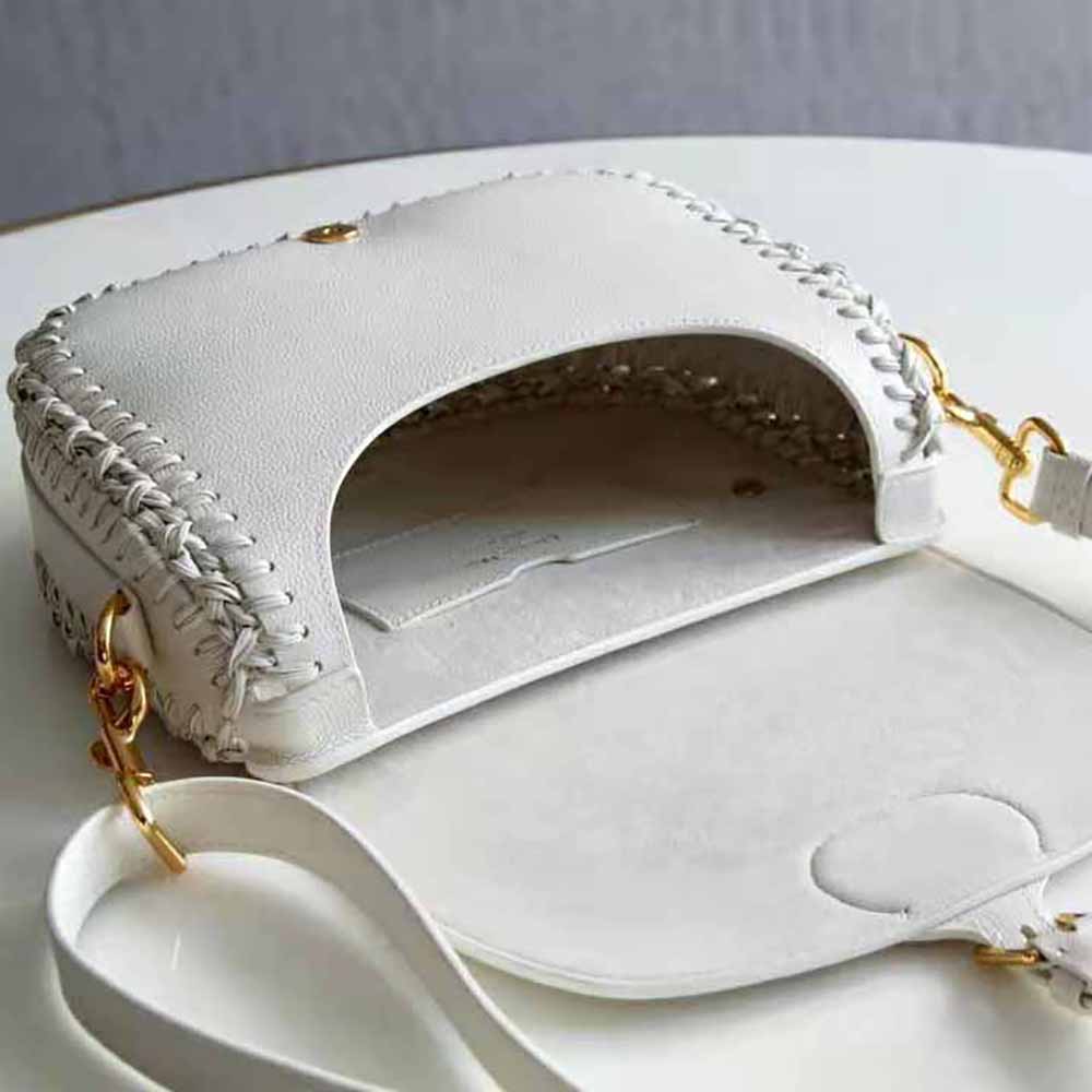 Dior Women Medium Dior Bobby Bag Grained Calfskin with Whipstitched Seams-White - image 6