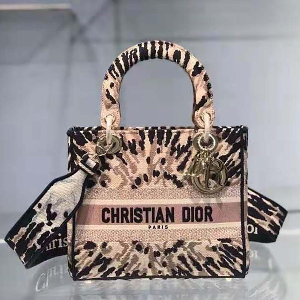 Dior Women Medium Lady D-Lite Bag Multicolor Tie & Dior Embroidery - image 4