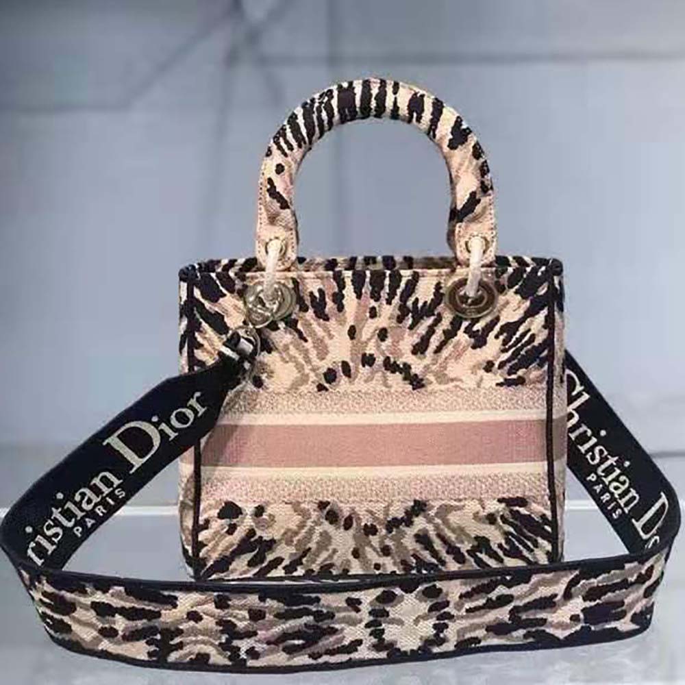 Dior Women Medium Lady D-Lite Bag Multicolor Tie & Dior Embroidery - image 5