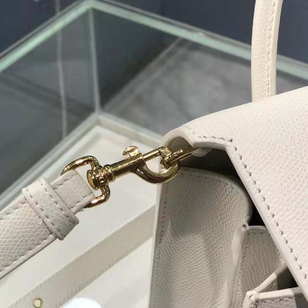Dior Women Medium ST Honore Tote Latte Grained Calfskin-White - image 8