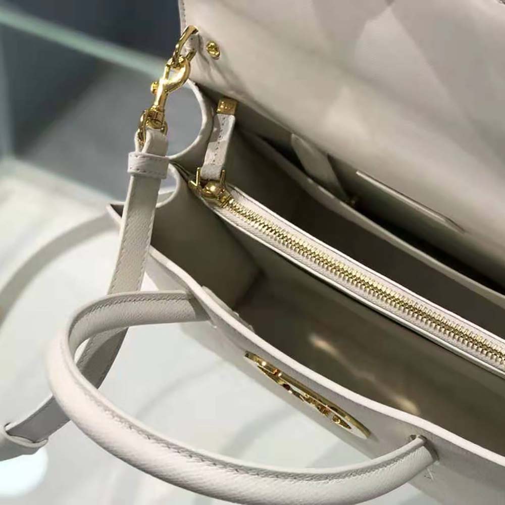 Dior Women Medium ST Honore Tote Latte Grained Calfskin-White - image 10
