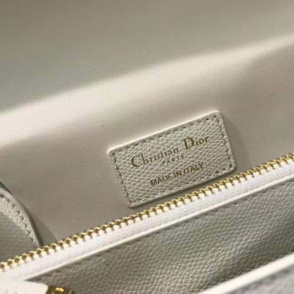 Dior Women Medium ST Honore Tote Latte Grained Calfskin-White - image 9