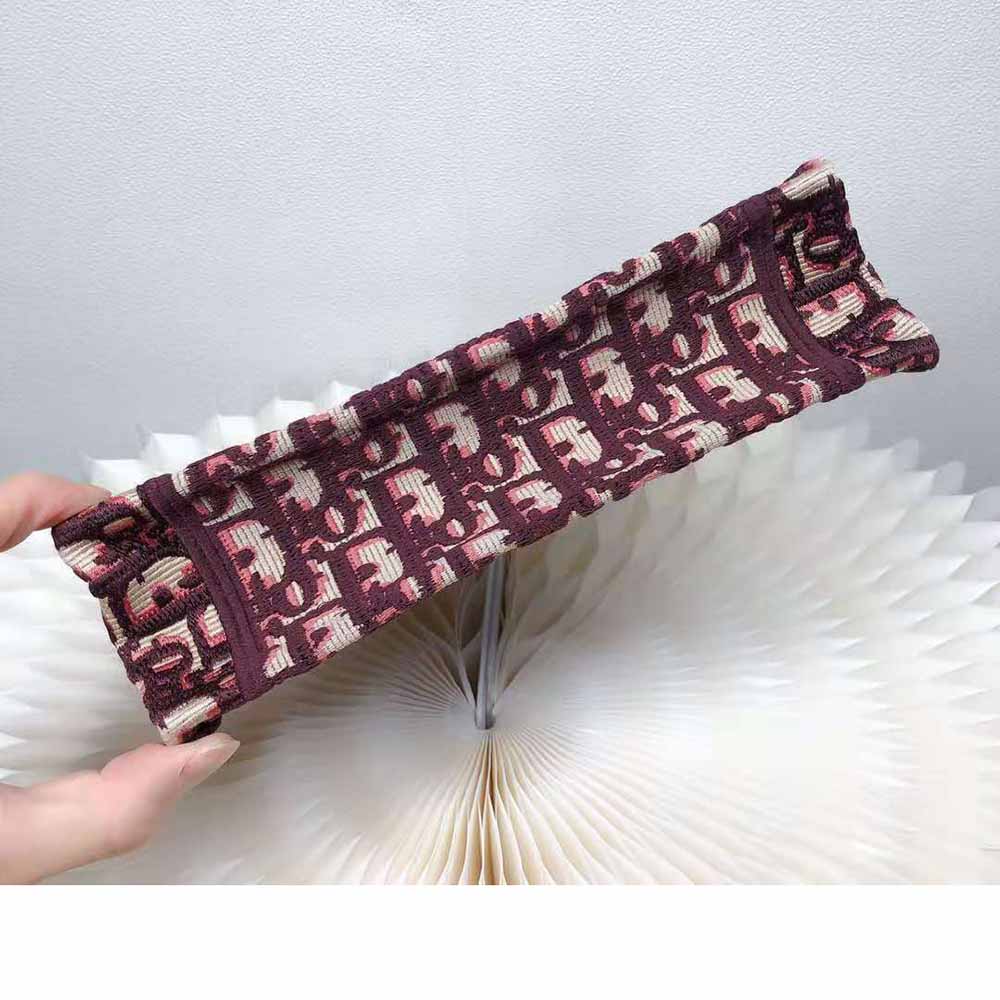 Dior Women Mini Dior Book Tote Burgundy Dior Oblique Embroidery - image 6