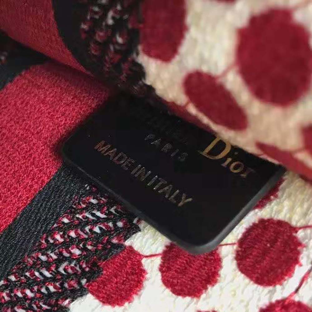 Dior Women Mini Dioramour Dior Book Tote White and Red Dior Dots Embroidery - image 10