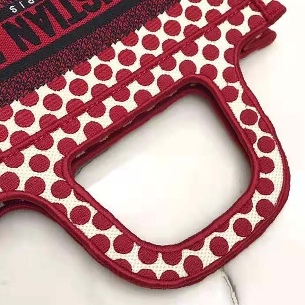 Dior Women Mini Dioramour Dior Book Tote White and Red Dior Dots Embroidery - image 6