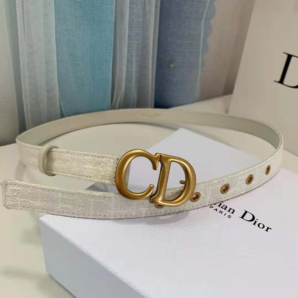 Dior Women Saddle Belt White Dior Oblique Jacquard - image 5
