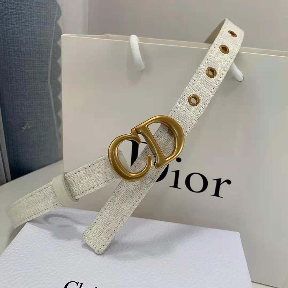 Dior Women Saddle Belt White Dior Oblique Jacquard - image 6