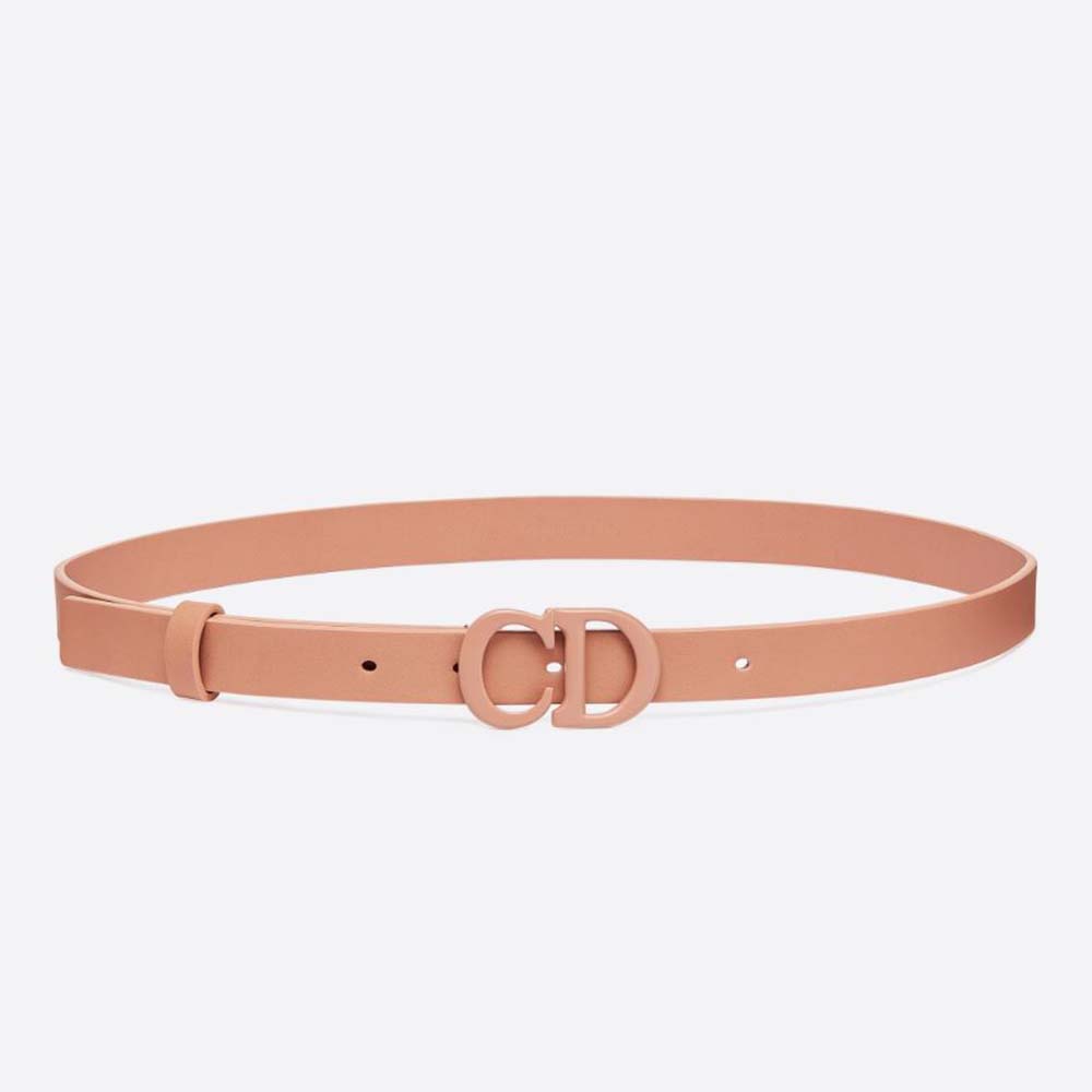 Front view of Dior Women Saddle Matte Blush Matte Calfskin belt