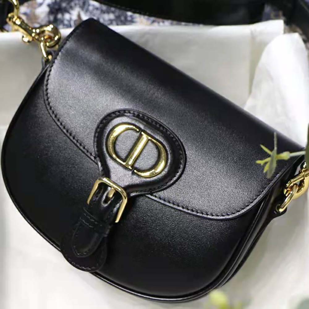Close-up of silver-tone 'CD' hardware on Dior Women Small Dior Bobby Bag