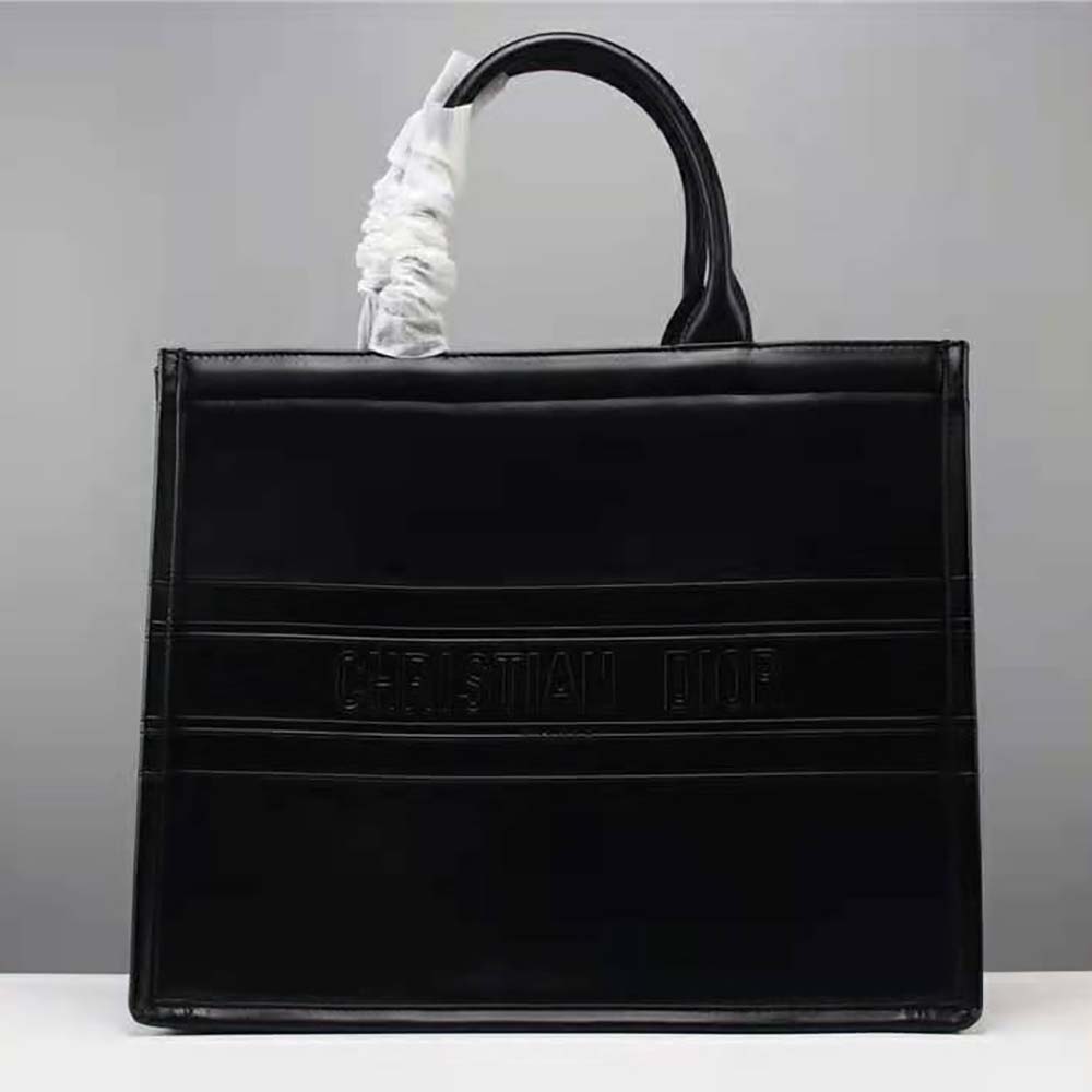 Close-up of silver Dior hardware on Small Dior Book Tote