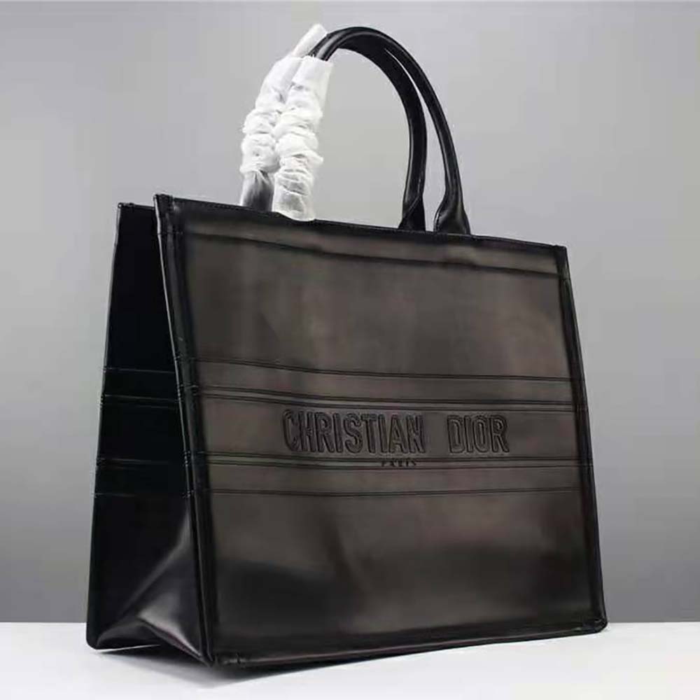 Dior Women Small Dior Book Tote Black Calfskin - image 4