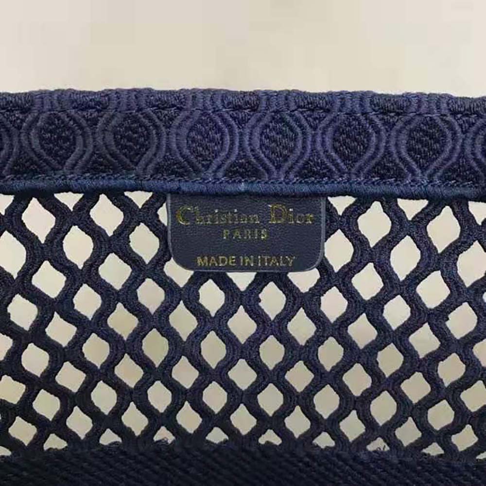 Dior Women Small Dior Book Tote Blue Mesh Embroidery - image 10