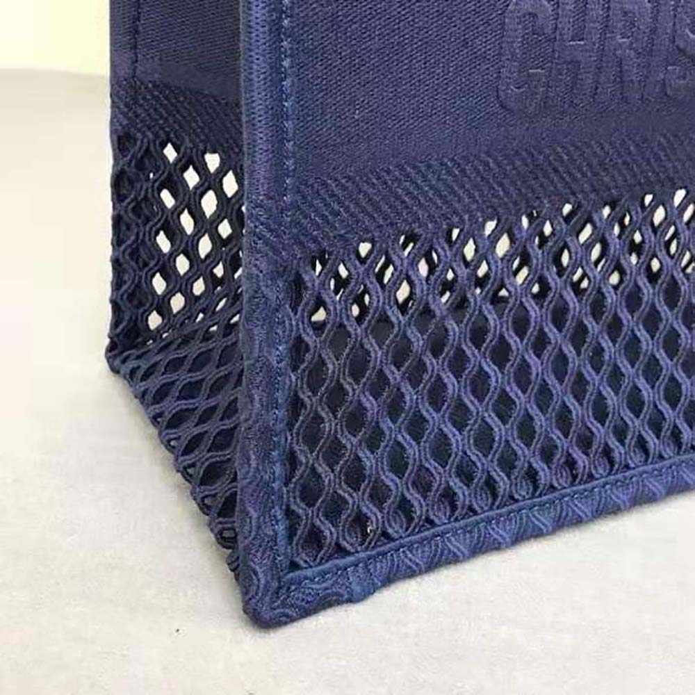 Dior Women Small Dior Book Tote Blue Mesh Embroidery - image 6