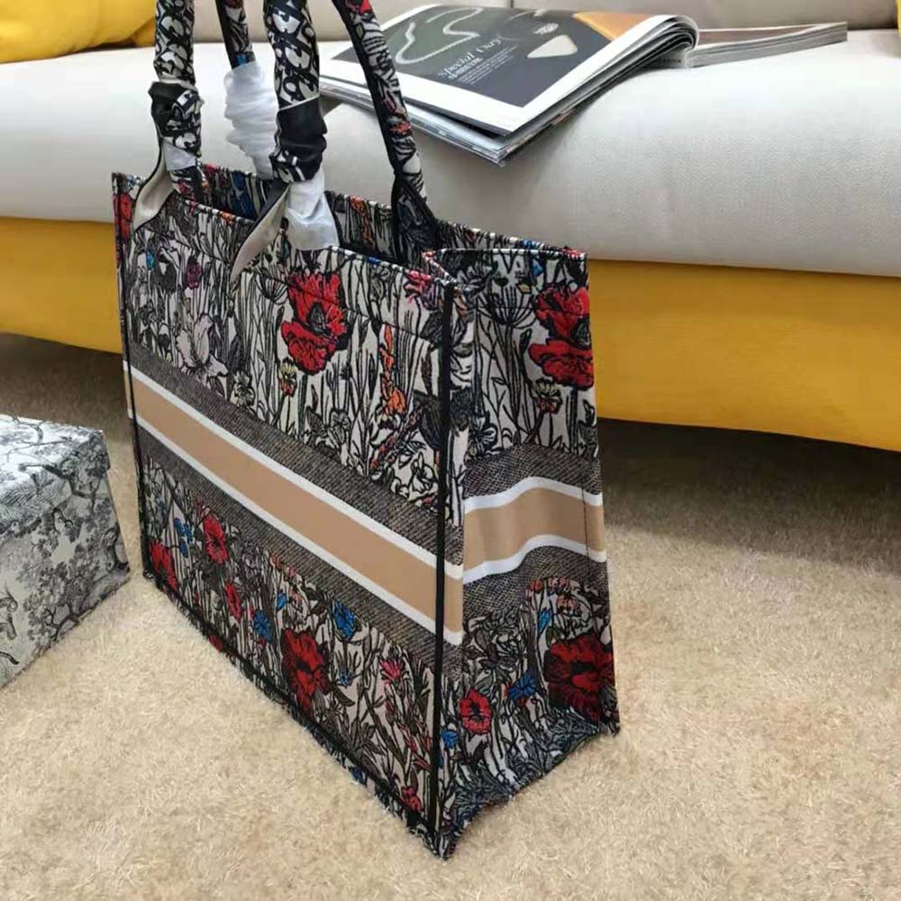Dior Women Small Dior Book Tote Multicolor Mille Fleurs Embroidery - image 4