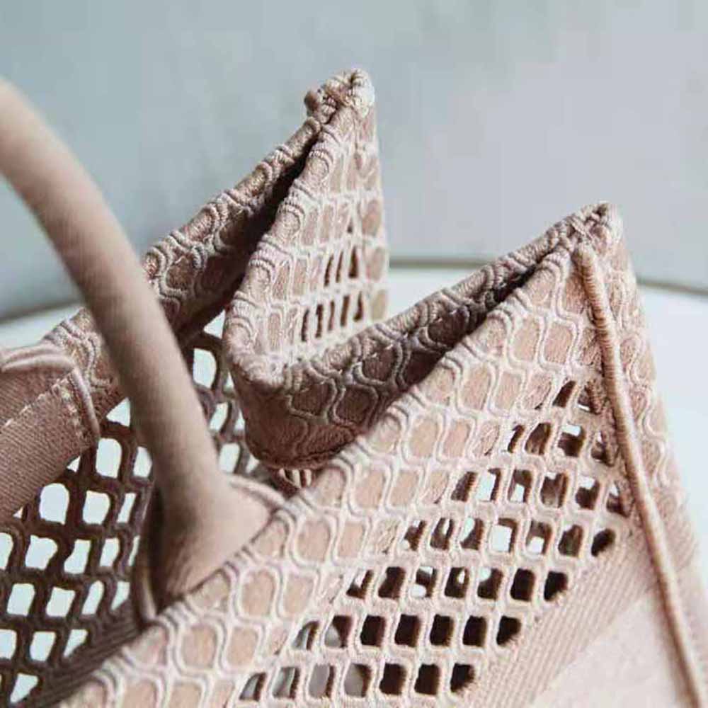 Dior Women Small Dior Book Tote Pink Mesh Embroidery - image 5