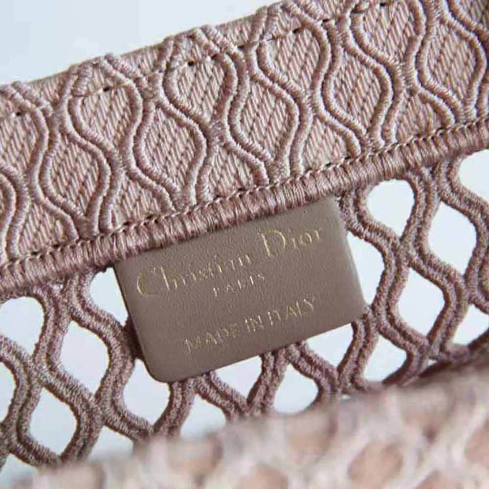 Dior Women Small Dior Book Tote Pink Mesh Embroidery - image 7