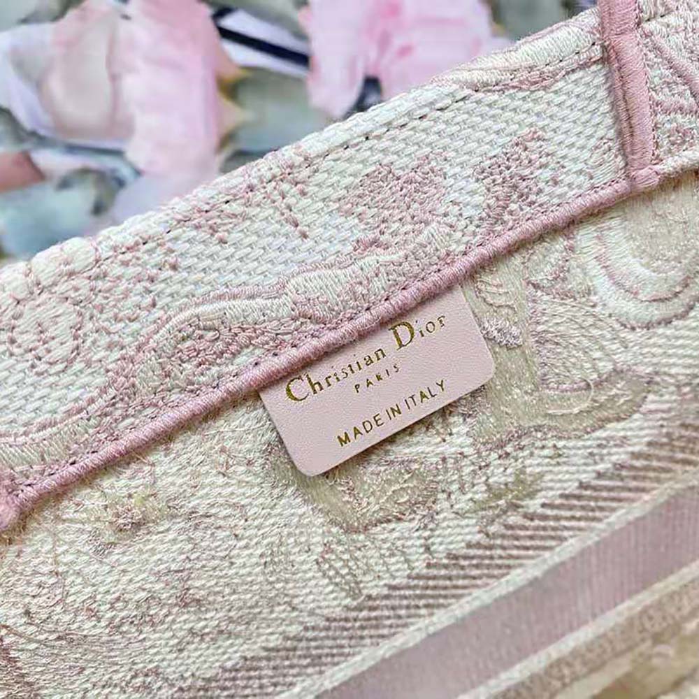 Dior Women Small Dior Book Tote Toile de Jouy Embroidery-Pink - image 7