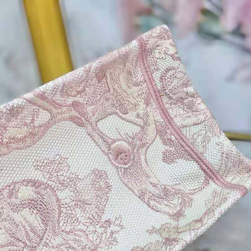 Dior Women Small Dior Book Tote Toile de Jouy Embroidery-Pink - image 5