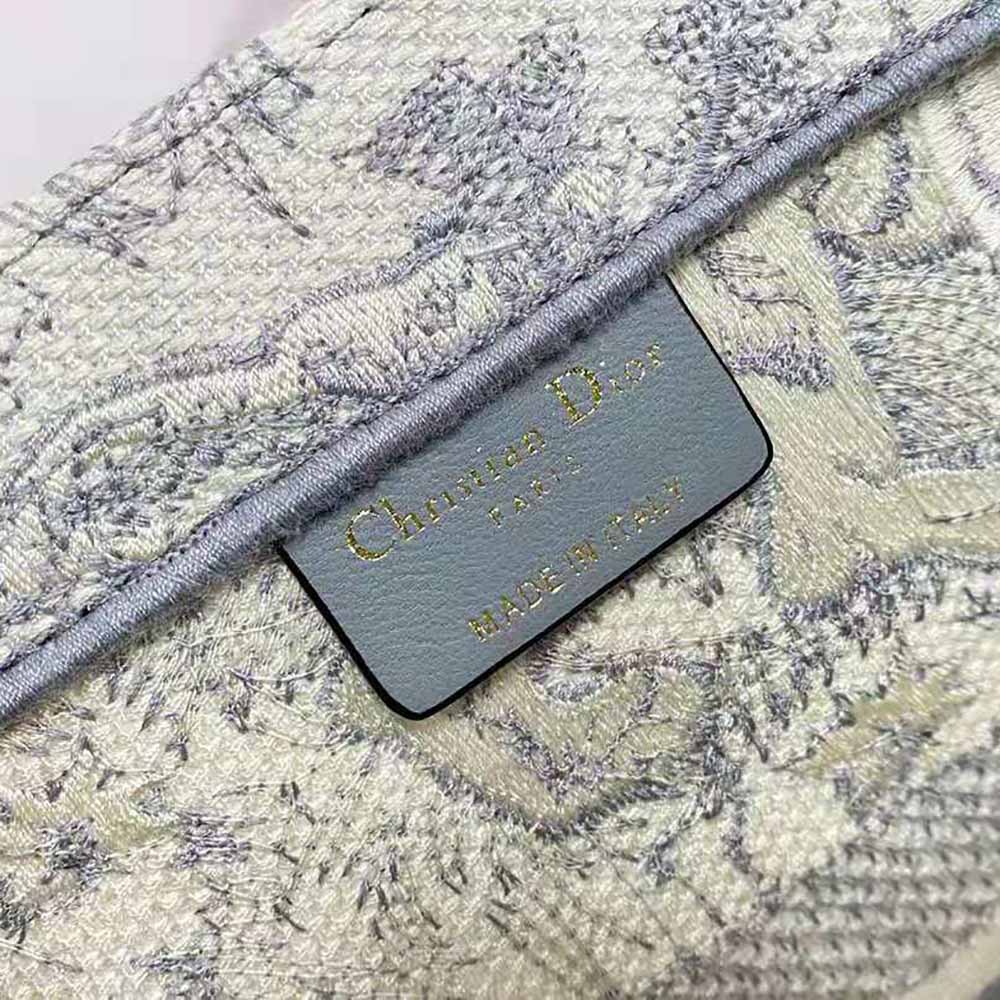 Dior Women Small Dior Book Tote Toile de Jouy Embroidery-Silver - image 7