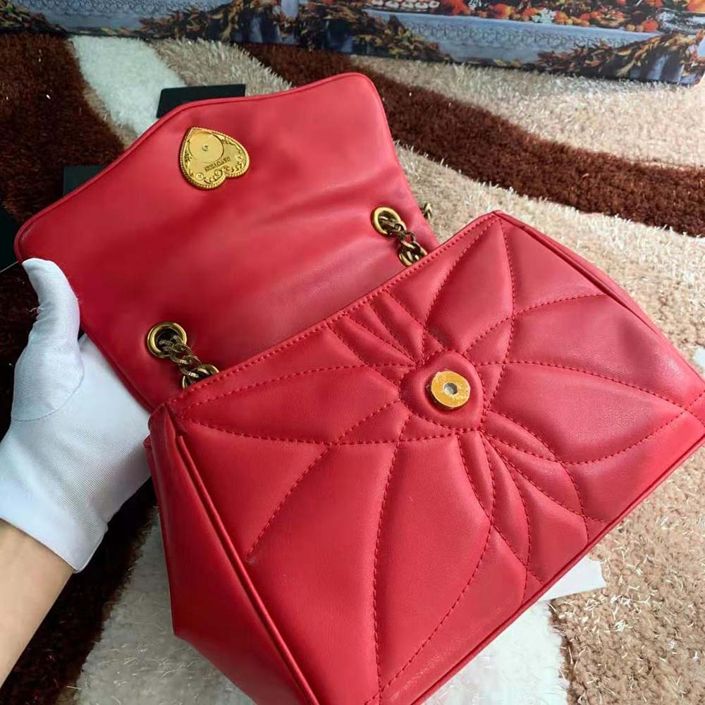 Dolce Gabbana D&G Women Large Devotion Shoulder Bag in Quilted Nappa Leather-Red - image 5