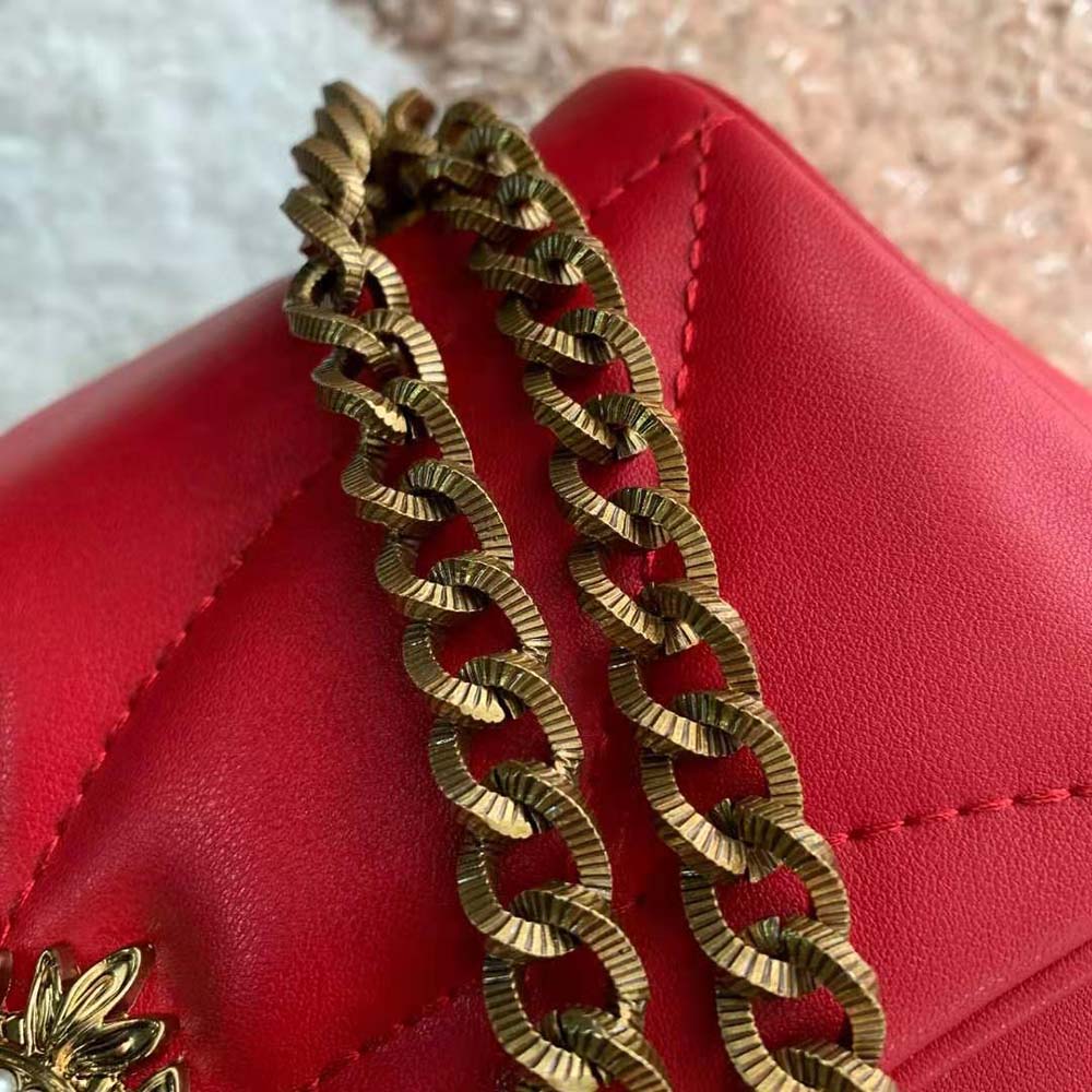 Dolce Gabbana D&G Women Large Devotion Shoulder Bag in Quilted Nappa Leather-Red - image 10