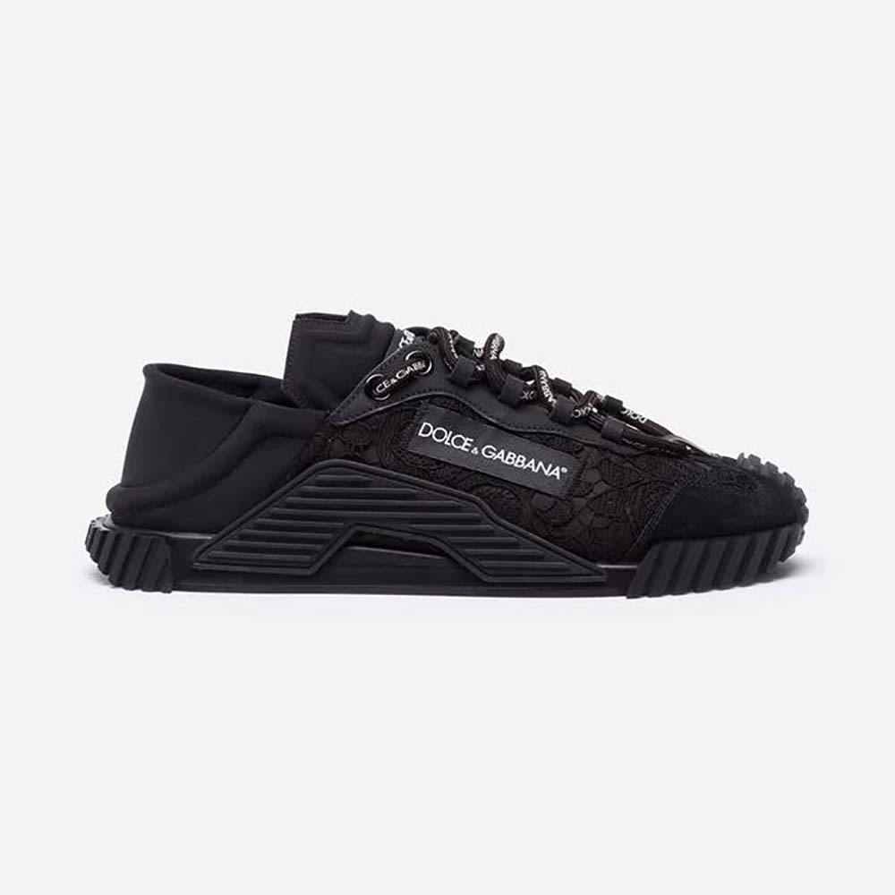 Side view of Dolce Gabbana D&G Women Ns1 Slip on Sneakers in black